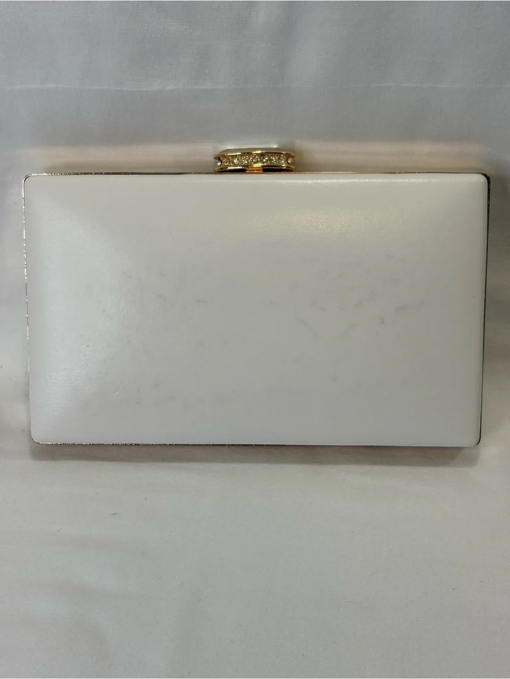 Floral Embellished White Clutch with Multicolor Flowers